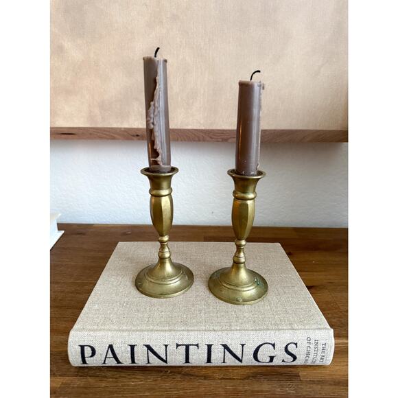 Pair of Vintage Brass Candlestick Holders - Picture 1 of 5